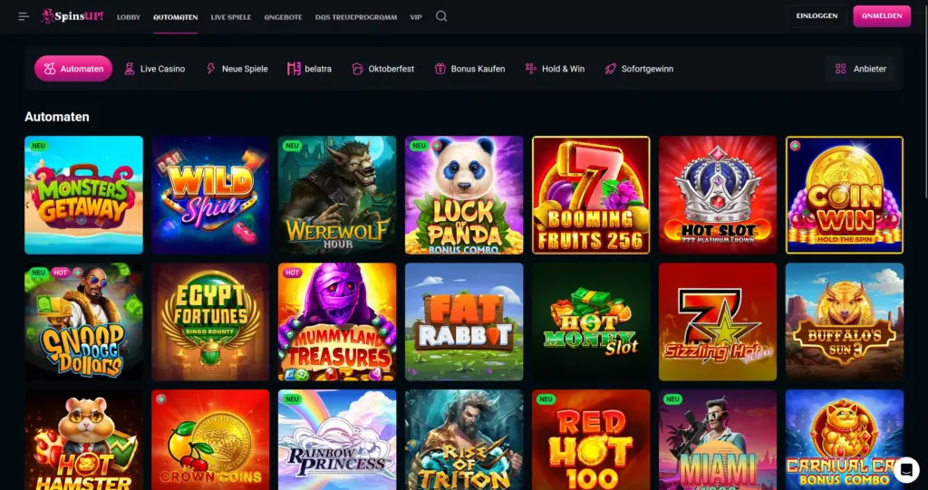 SpinsUp Spiele