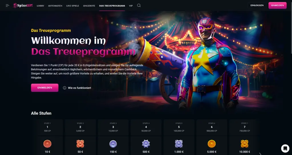 SpinsUp Treueprogramm