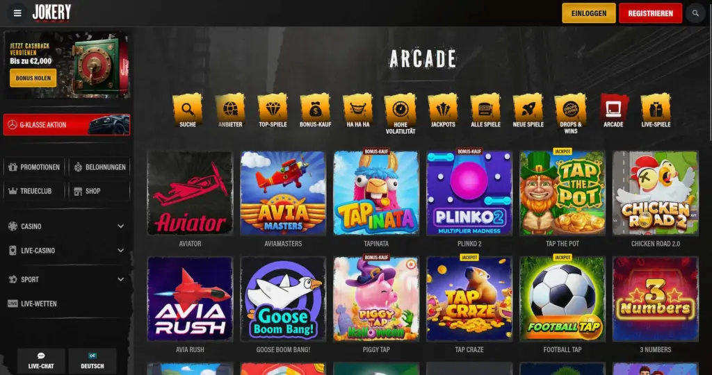 Jokery Arcade Spiele