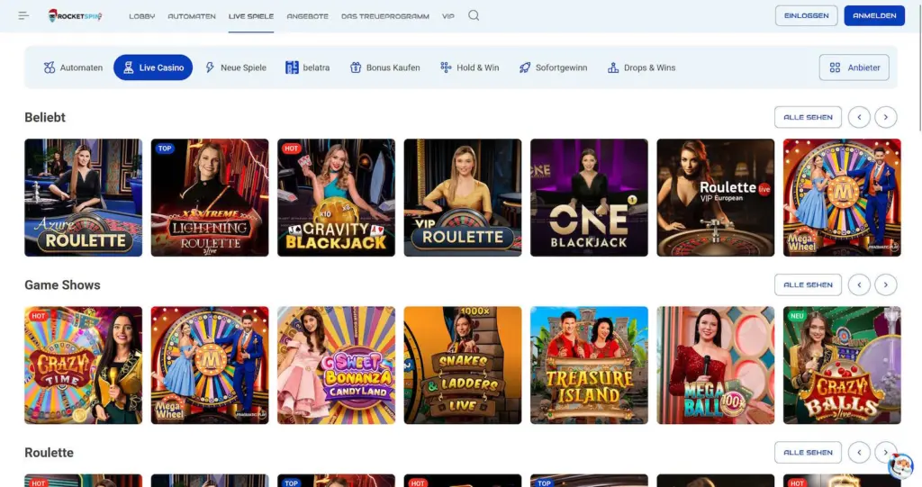 Rocketspin Livecasino