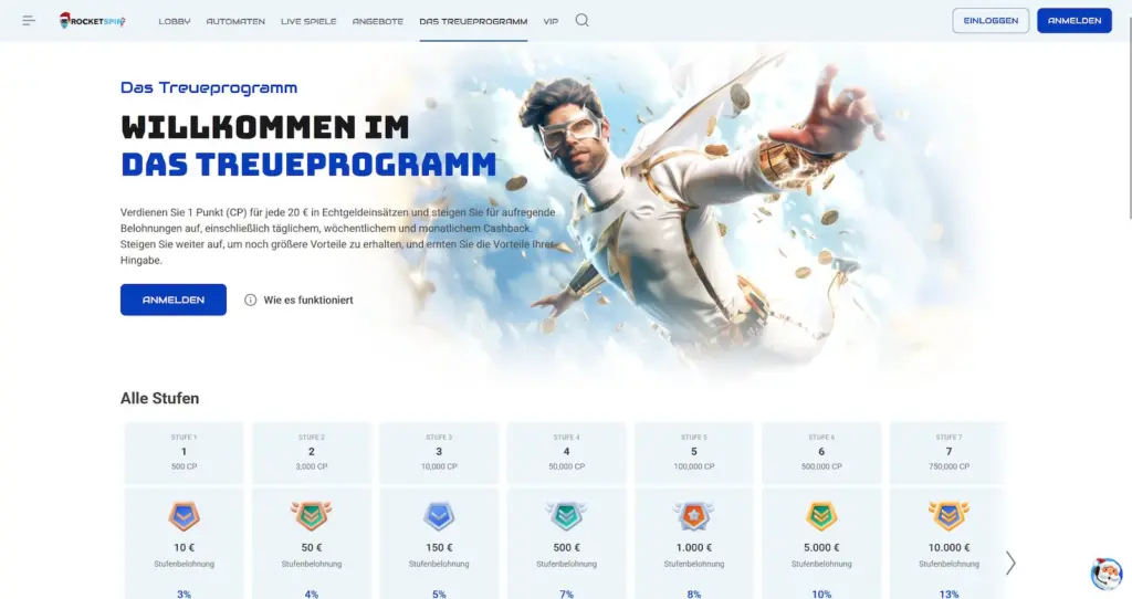 Rocketspin Treueprogramm