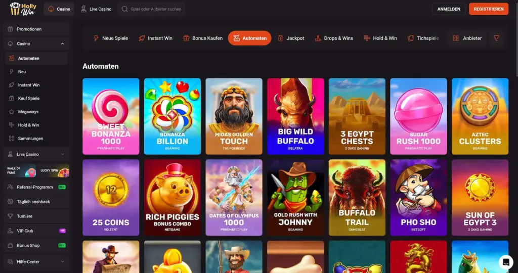 Hollywin Casino Automatenspiele