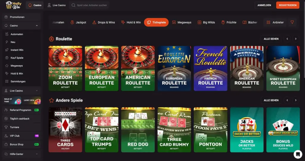 Hollywin Tischspiele