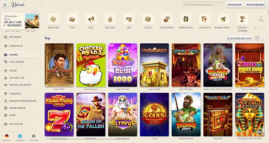 VIPLuck 6 VipLuck Casino Spiele