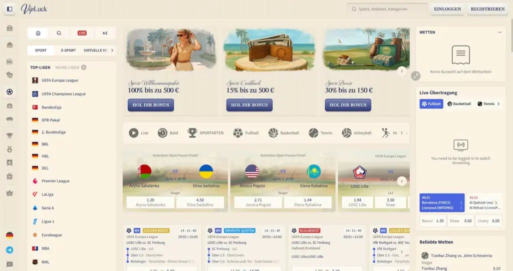 VIPLuck 7 VipLuck Sportwetten