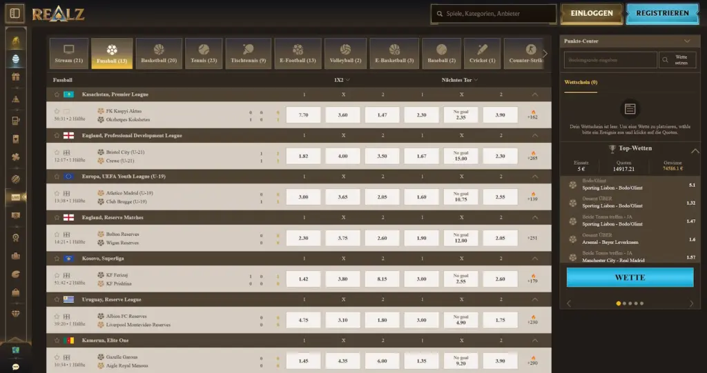 Realz Live Wetten