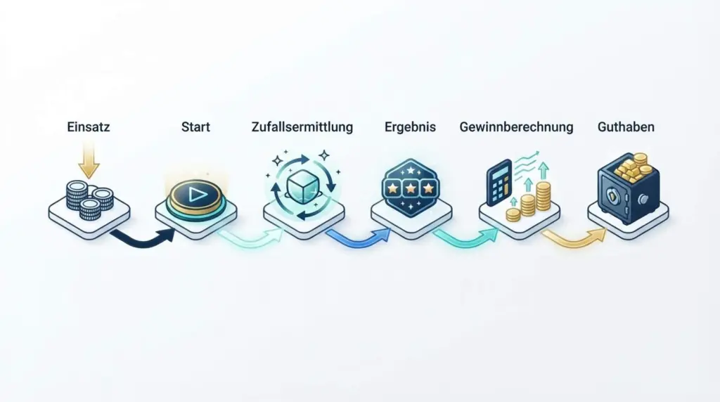 Wie funktioniert ein Online Casino? Funktion, Spiele, Sicherheit und Regeln verständlich erklärt 29 Bildliche Darstellung einer Spielrunde an einem Spielautomaten