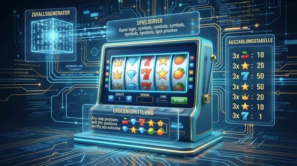 Wie funktioniert ein Online Casino? Funktion, Spiele, Sicherheit und Regeln verständlich erklärt 28 Die Funktion eines Spielautomaten bildlich dargestellt