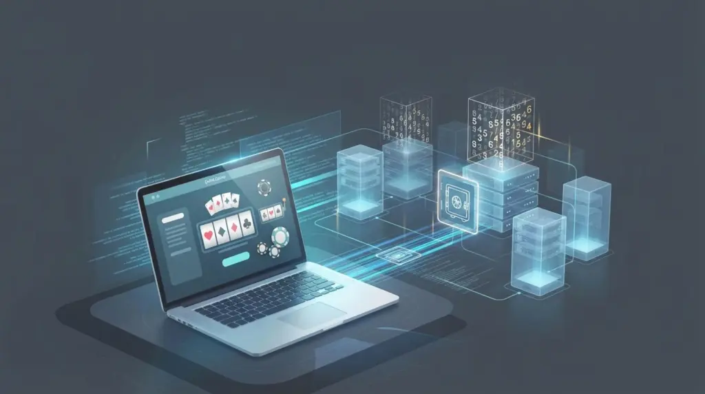 Wie funktioniert ein Online Casino? Funktion, Spiele, Sicherheit und Regeln verständlich erklärt 1 Das Bild zeigt stilistisch, wie Online Casinos funktionieren